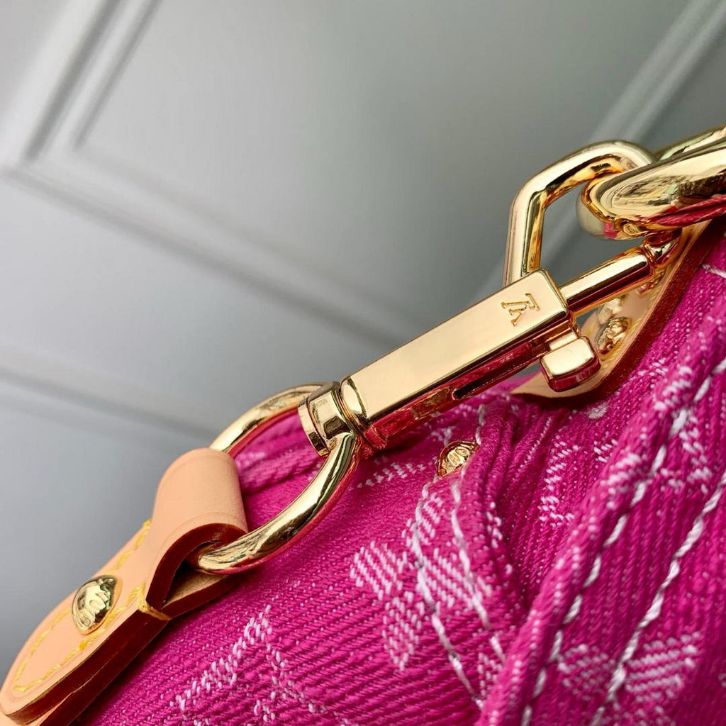 Louis Vuitton LV M28291  Sunset Handbag Fushia Denim