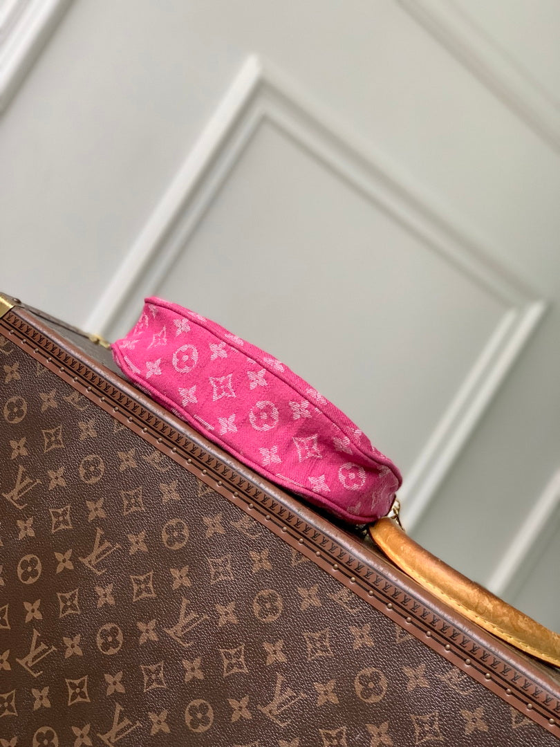 Louis Vuitton  LV M28327 Pochette Valley Bag Fuchsia Denim - Default Title - View 4