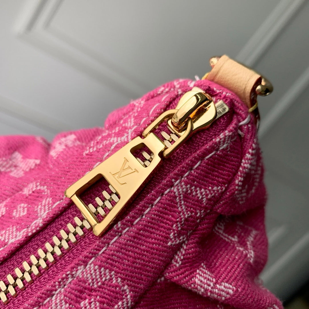 Louis Vuitton  LV M28327 Pochette Valley Bag Fuchsia Denim