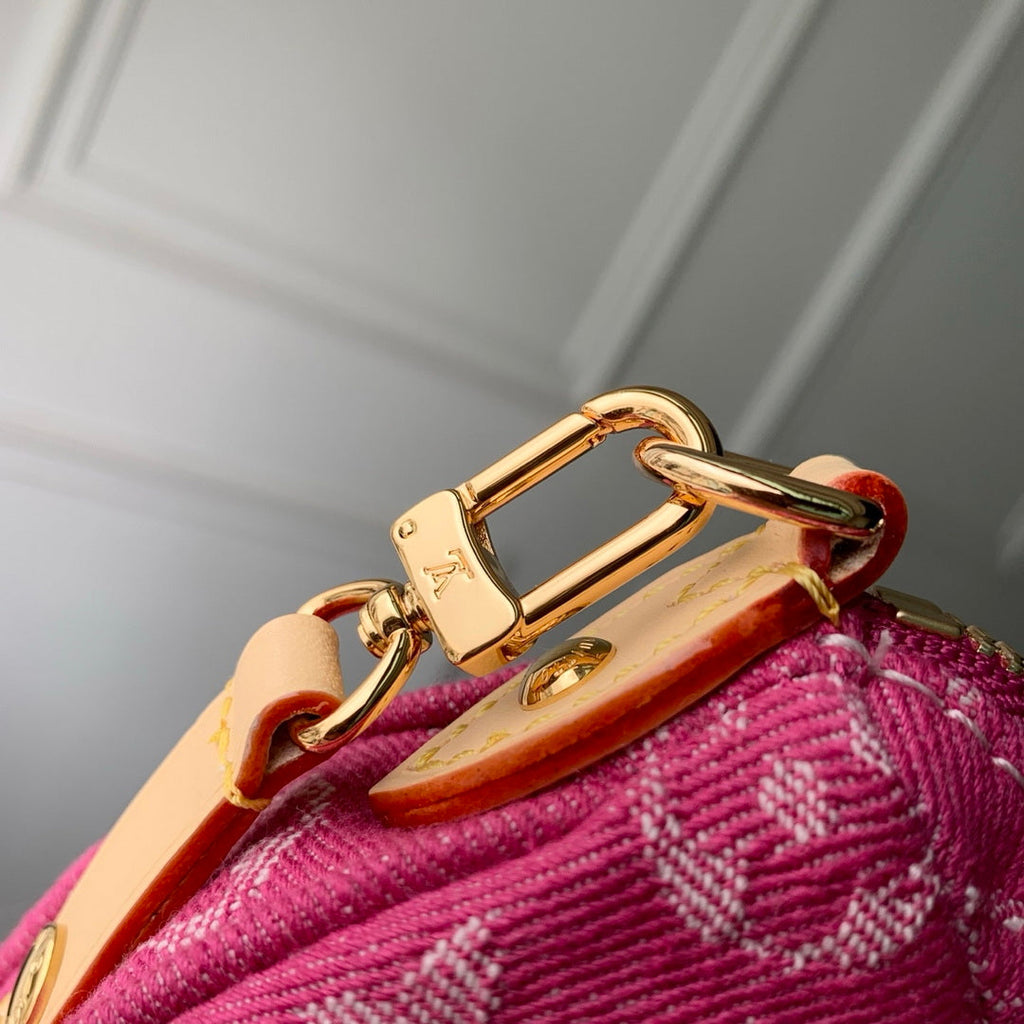Louis Vuitton  LV M28327 Pochette Valley Bag Fuchsia Denim