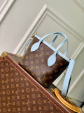 Louis Vuitton LV M28336 Neverfull Bandoulière Inside Out BB Bag Monogram Sky Blue