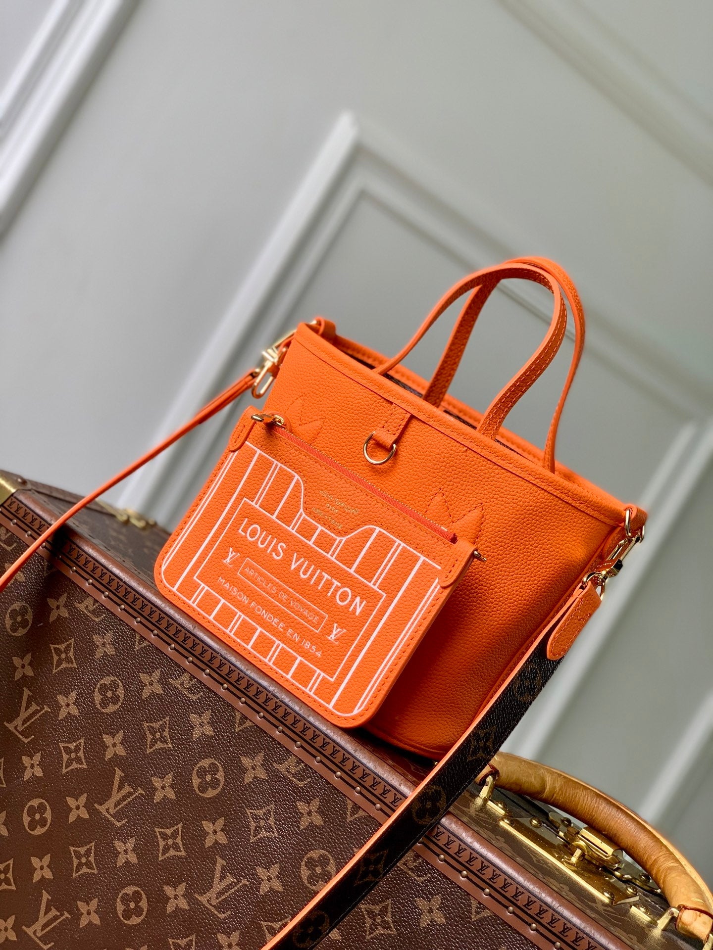 Louis Vuitton LV M28337 Neverfull Bandoulière Inside Out BB Bag Monogram Orange - Default Title - View 10