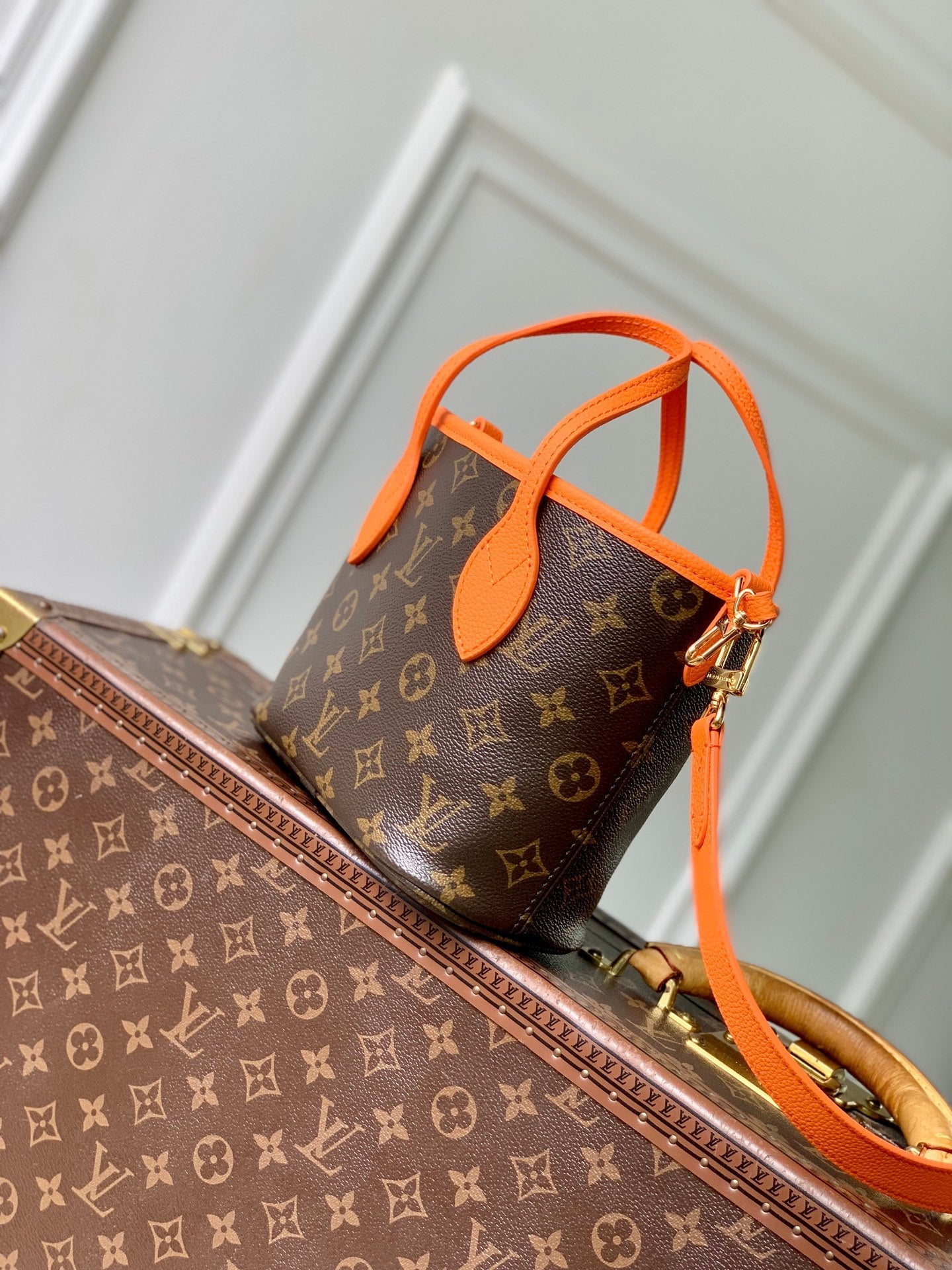 Louis Vuitton LV M28337 Neverfull Bandoulière Inside Out BB Bag Monogram Orange - Default Title - View 2