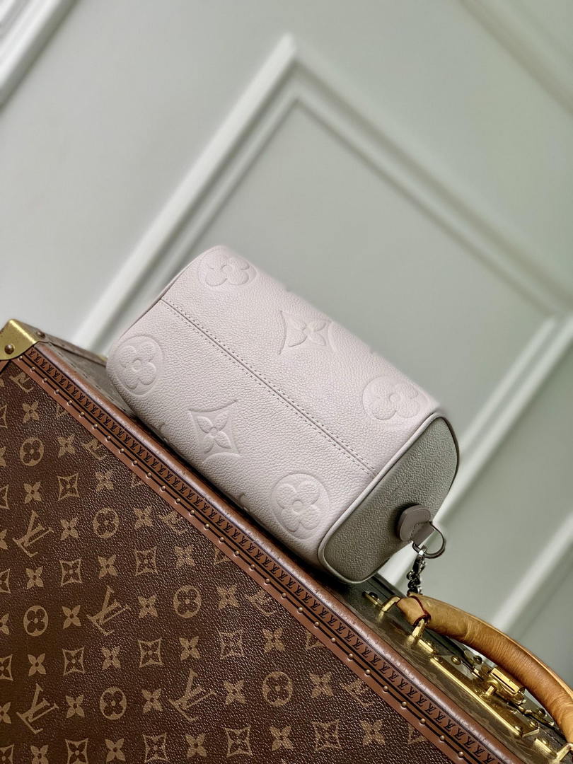 Louis Vuitton LV M28343 Speedy Bandouliere 20 Monogram Empreinte Brume Gray