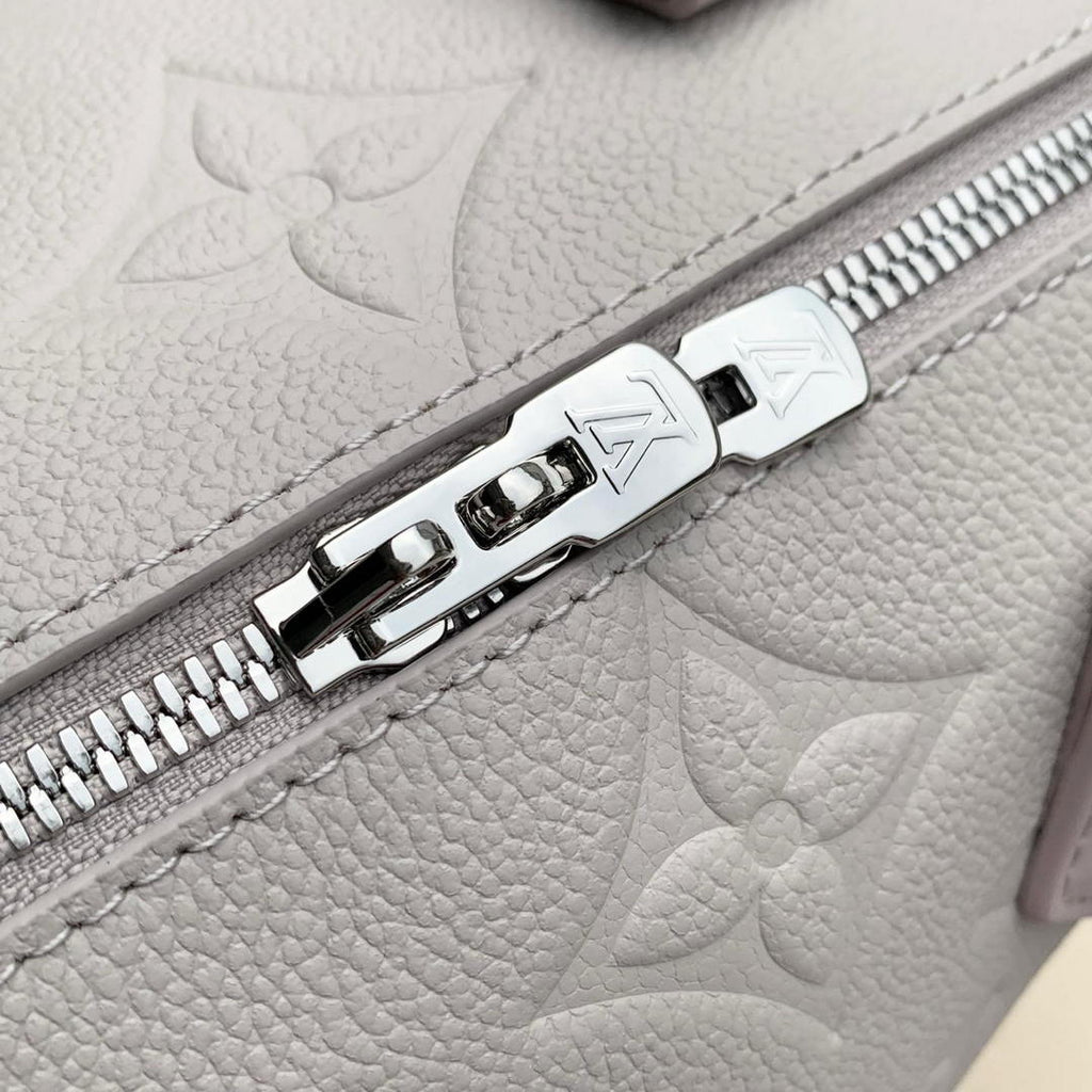 Louis Vuitton LV M28343 Speedy Bandouliere 20 Monogram Empreinte Brume Gray
