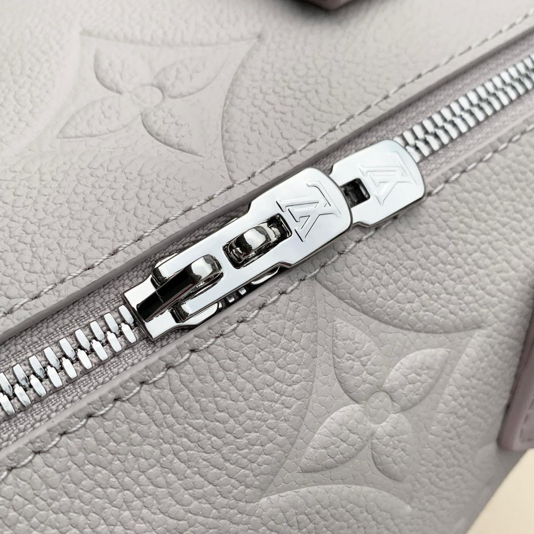 Louis Vuitton LV M28343 Speedy Bandouliere 20 Monogram Empreinte Brume Gray