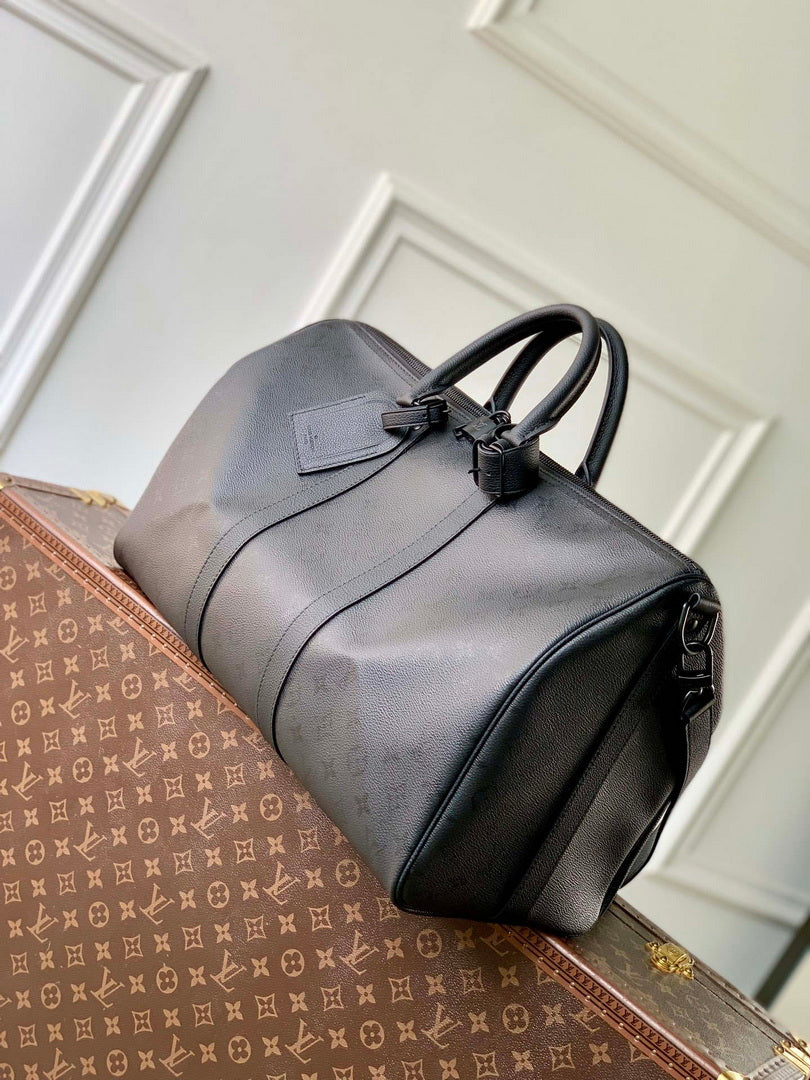 Louis Vuitton LV M28403 Keepall Bandouliere 45 Bag Black