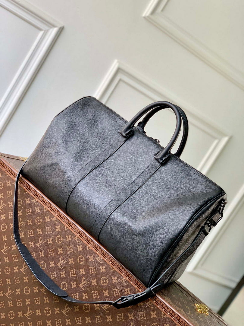 Louis Vuitton LV M28403 Keepall Bandouliere 45 Bag Black