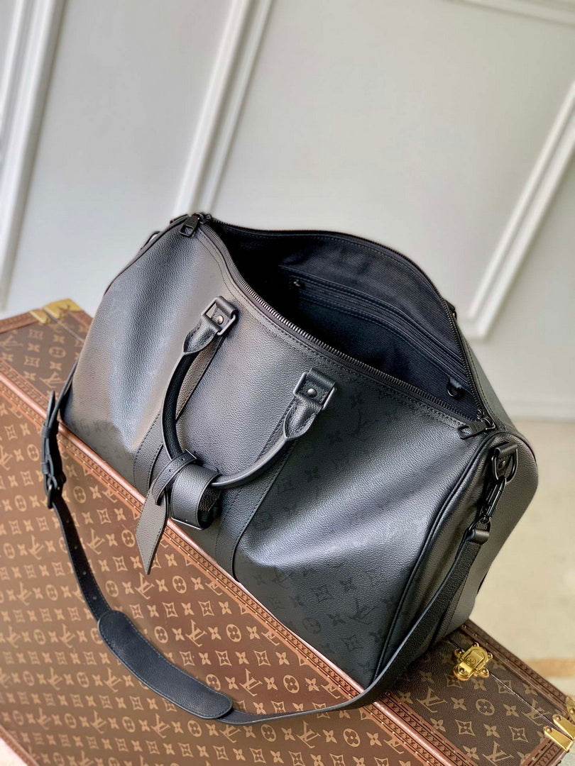 Louis Vuitton LV M28403 Keepall Bandouliere 45 Bag Black