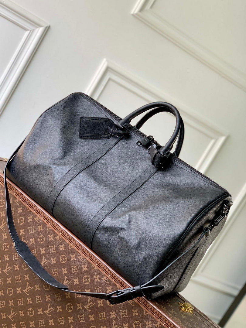 Louis Vuitton LV M28403 Keepall Bandouliere 50 Bag Black
