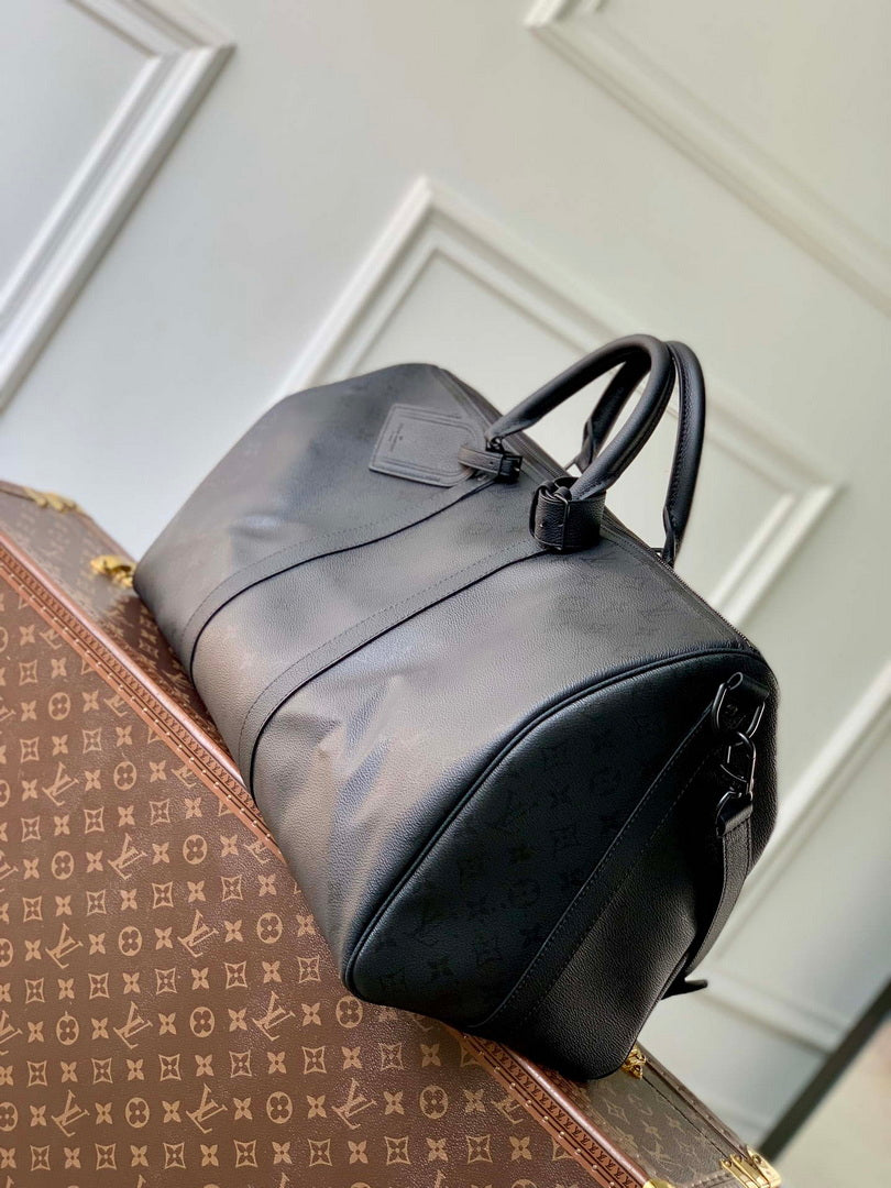 Louis Vuitton LV M28403 Keepall Bandouliere 50 Bag Black