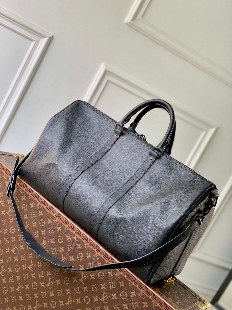 Louis Vuitton LV M28403 Keepall Bandouliere 50 Bag Black