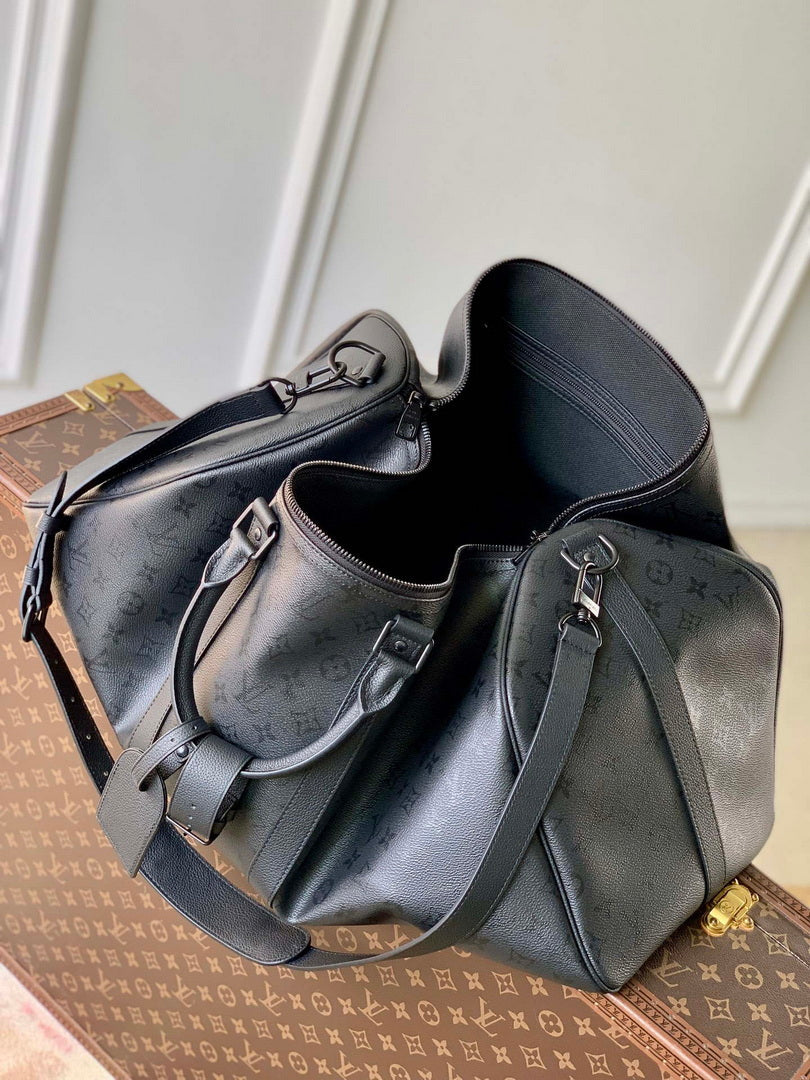 Louis Vuitton LV M28403 Keepall Bandouliere 55 Bag Black