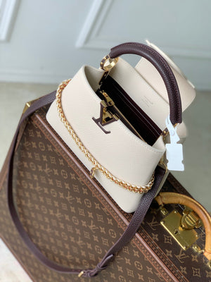 Louis Vuitton LV M28450 Capucines BB Bag Cream/Burnt Mahogany - Default Title - View 10