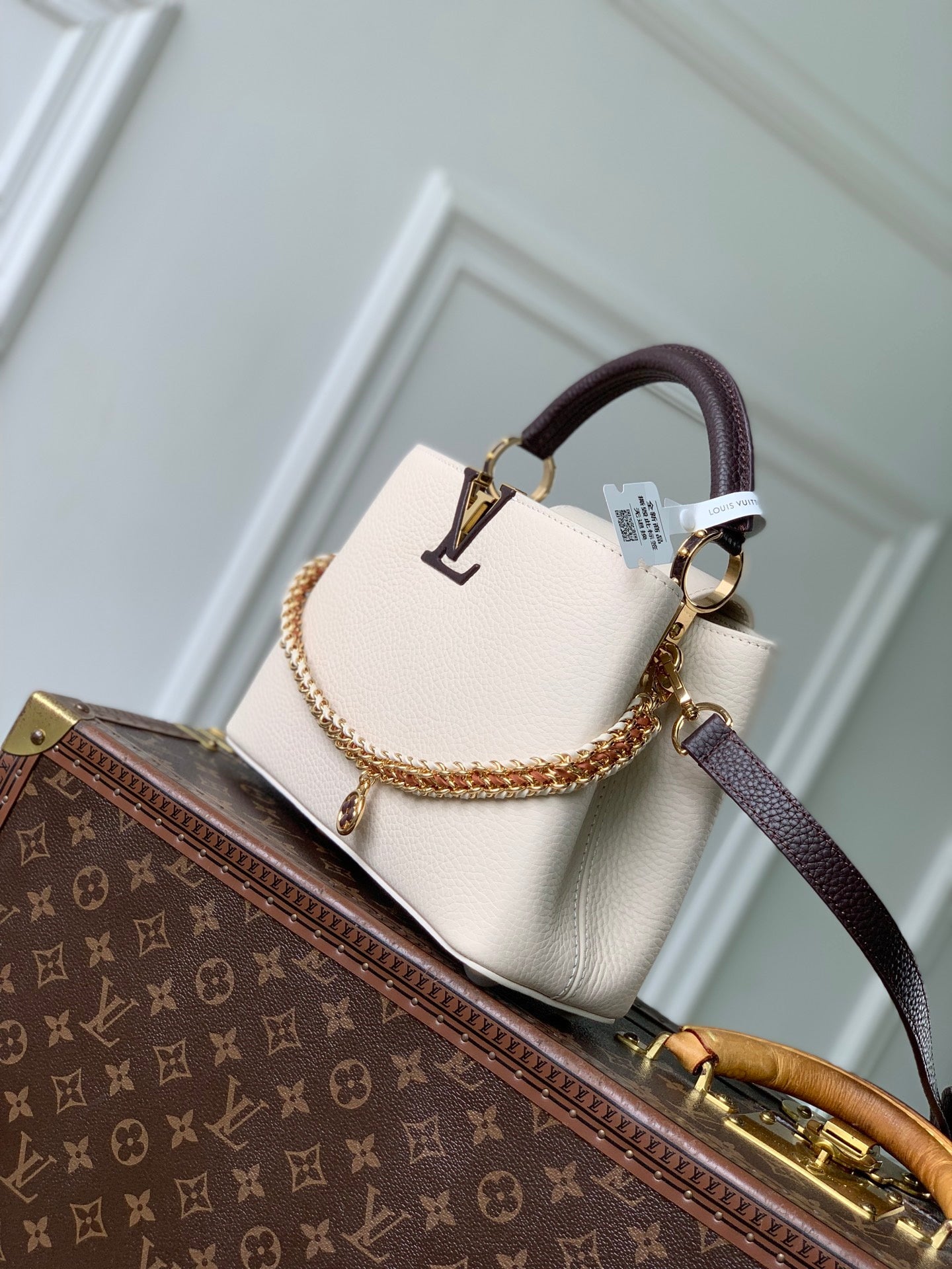 Louis Vuitton LV M28450 Capucines BB Bag Cream/Burnt Mahogany - Default Title - View 2
