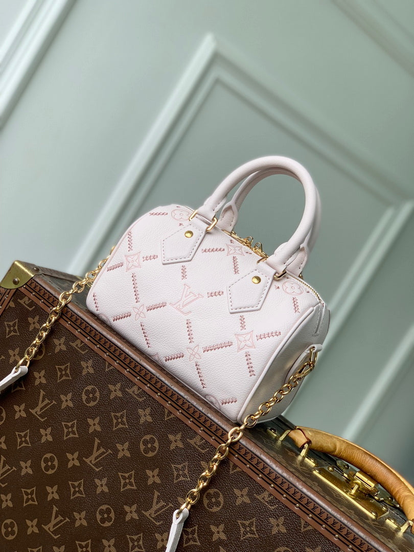 Louis Vuitton LV M28529 Speedy Bandouliere 20 Bag Light Bliss Couture