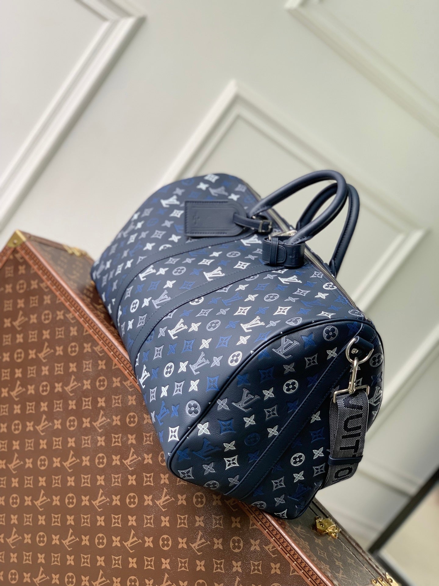 Louis Vuitton LV M28836 Keepall Bandoulière 50 Bag Navy Blue