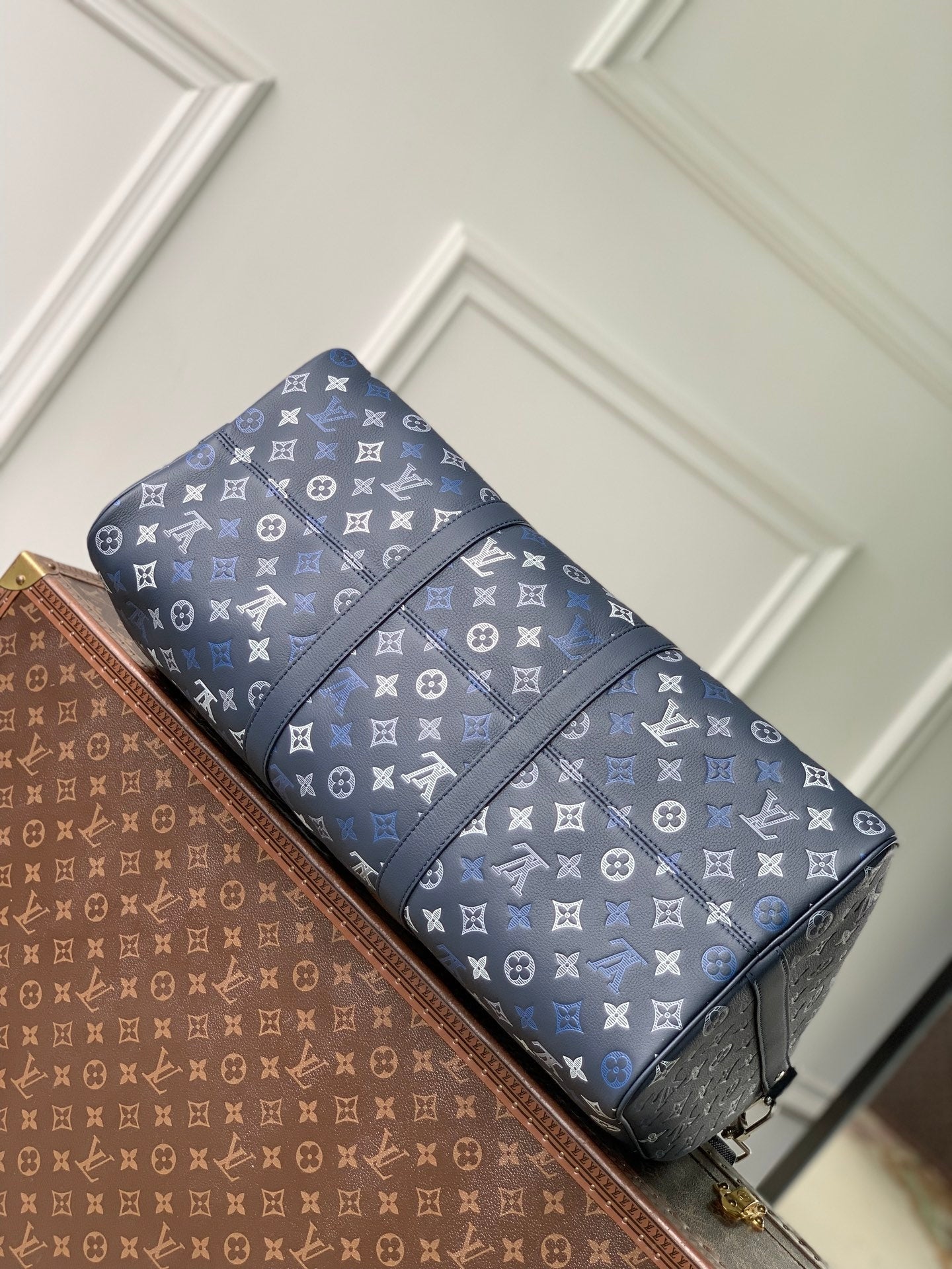 Louis Vuitton LV M28836 Keepall Bandoulière 50 Bag Navy Blue