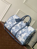 Louis Vuitton LV M28842 Keepall Bandoulière 50 Bag Denim Blue