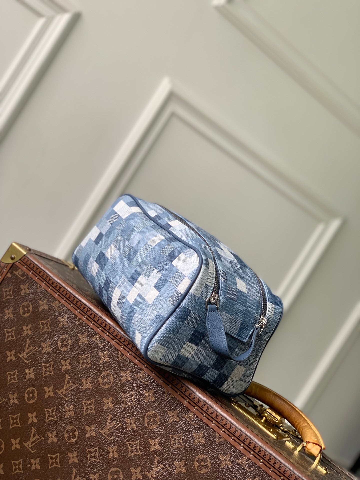 Louis Vuitton  LV M28847 Dopp Kit Bag Denim Blue - Default Title - View 2