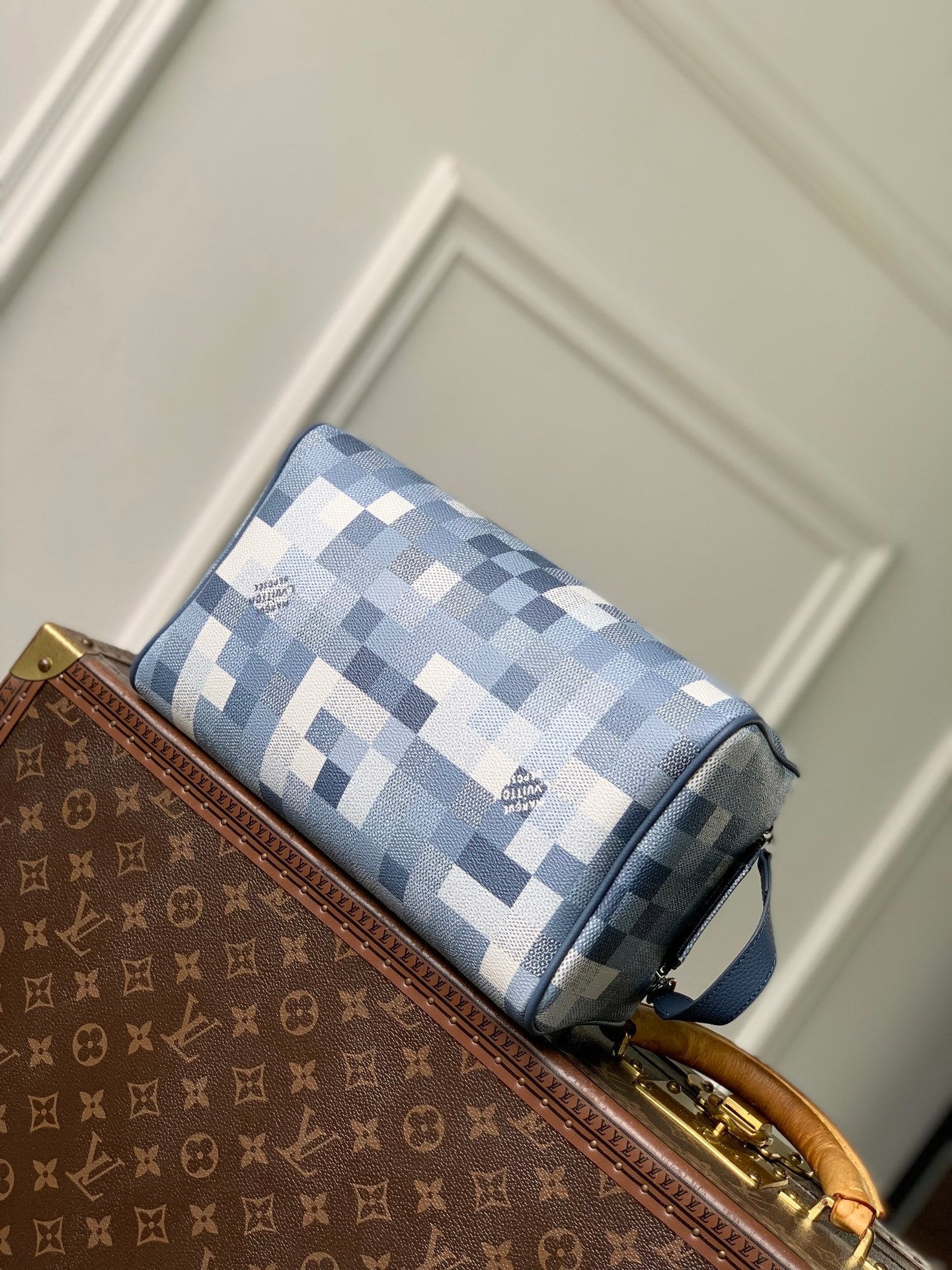 Louis Vuitton  LV M28847 Dopp Kit Bag Denim Blue