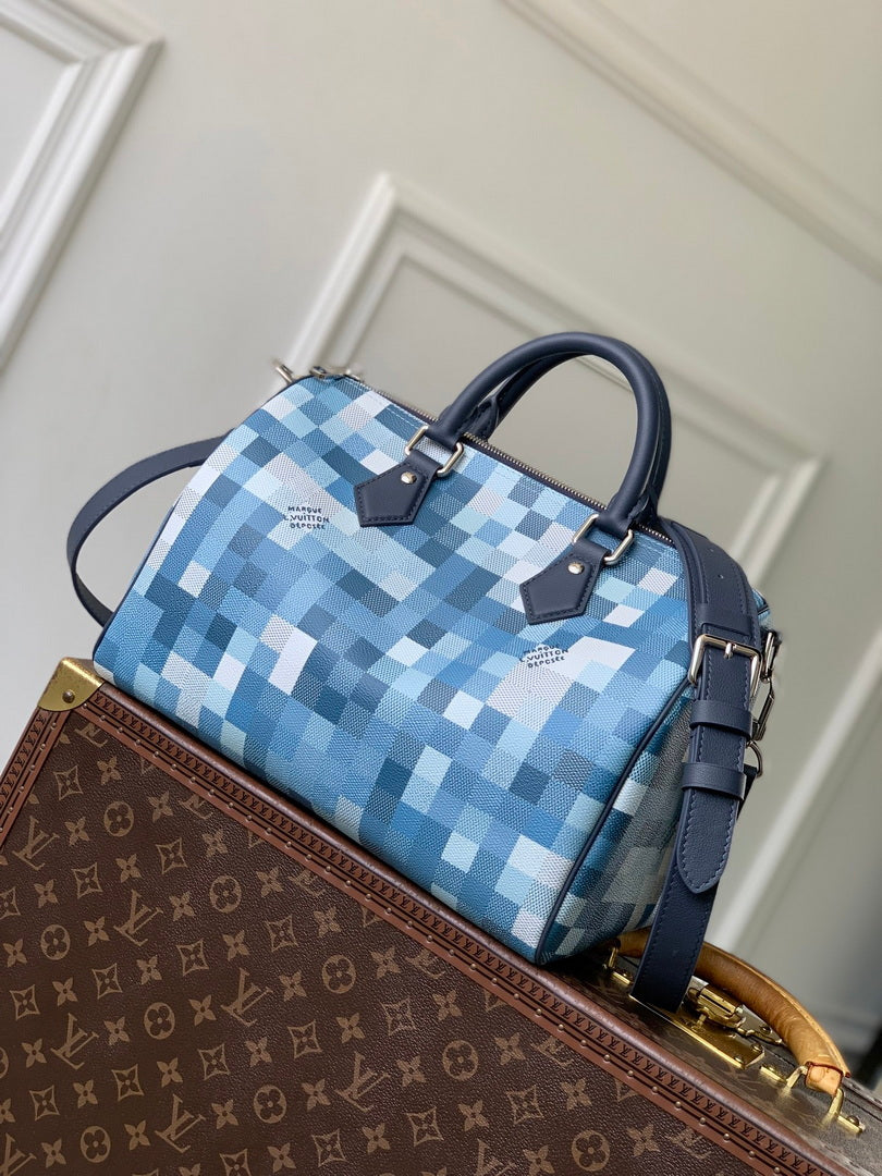 Louis Vuitton  LV M28978 Speedy 30 Bandoulière Bag Indigo Blue
