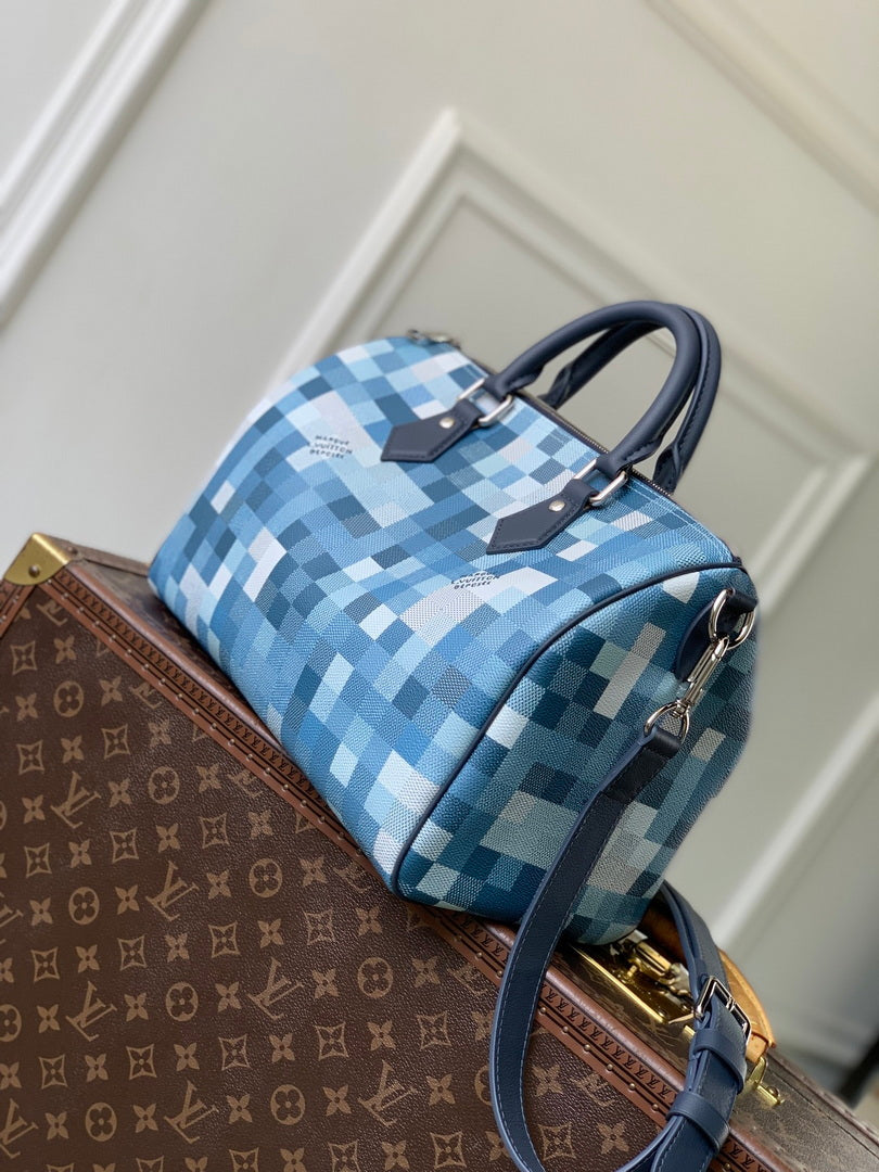 Louis Vuitton  LV M28978 Speedy 30 Bandoulière Bag Indigo Blue