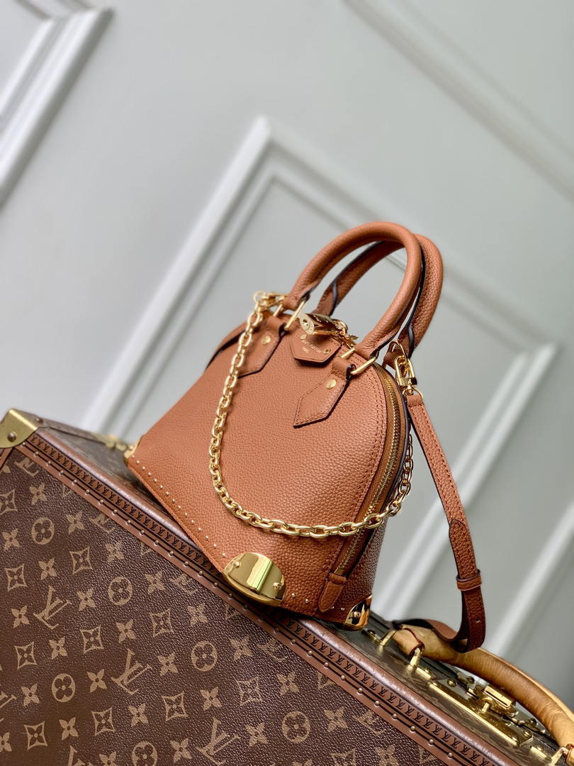 Louis Vuitton  LV M29091 Alma Trunk BB Bag Monogram Empreinte Leather Tan