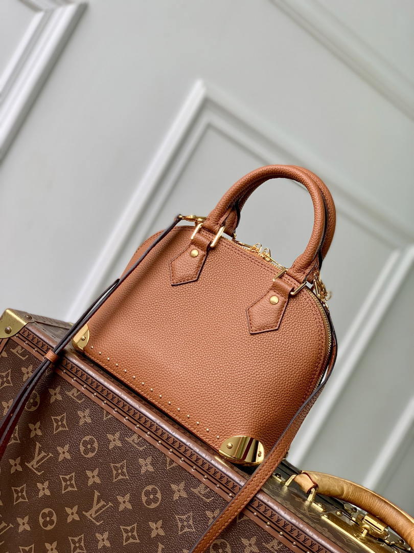 Louis Vuitton  LV M29091 Alma Trunk BB Bag Monogram Empreinte Leather Tan