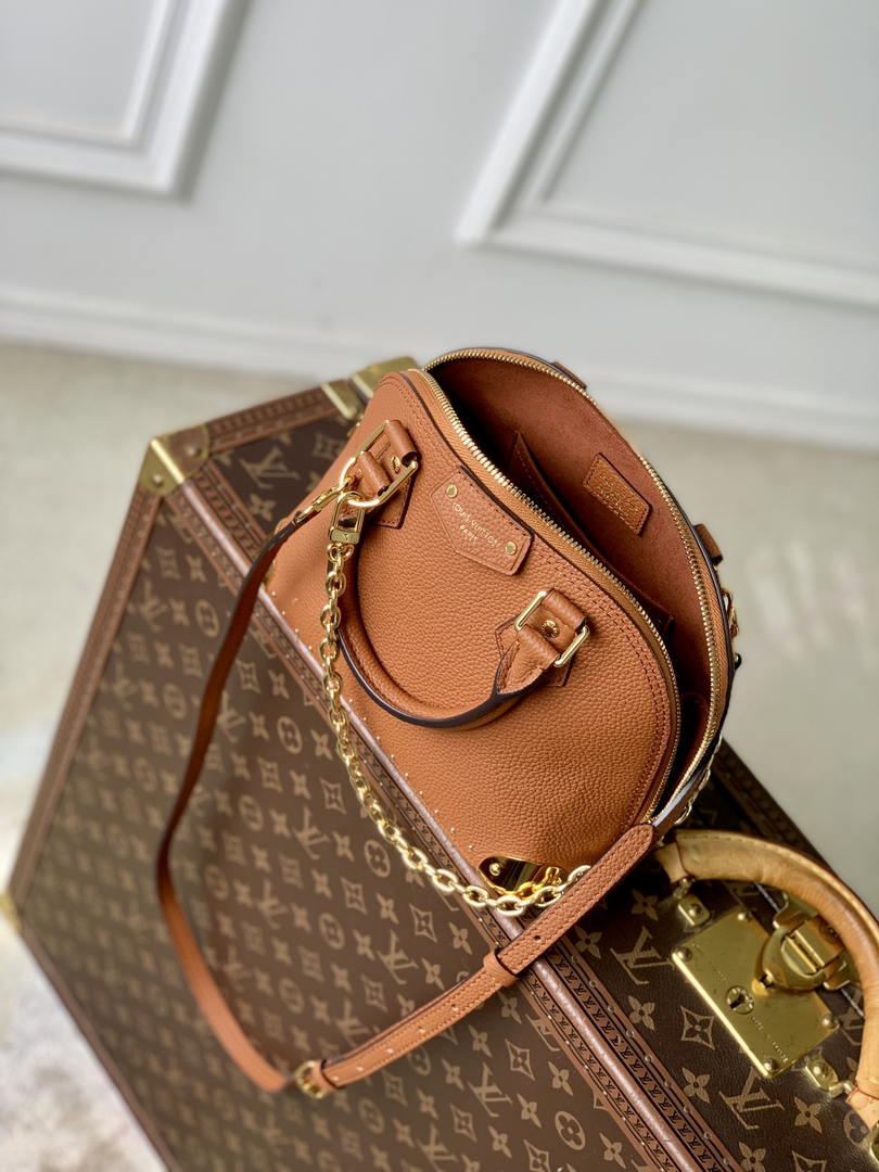 Louis Vuitton  LV M29091 Alma Trunk BB Bag Monogram Empreinte Leather Tan