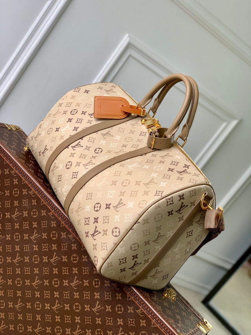 Louis Vuitton LV M29159 Keepall Bandoulière 50 Bag Sand Beige