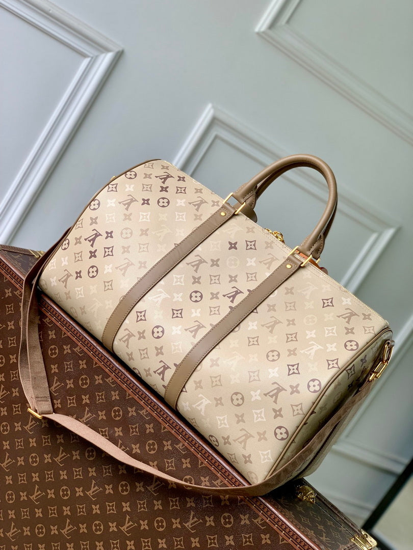 Louis Vuitton LV M29159 Keepall Bandoulière 50 Bag Sand Beige