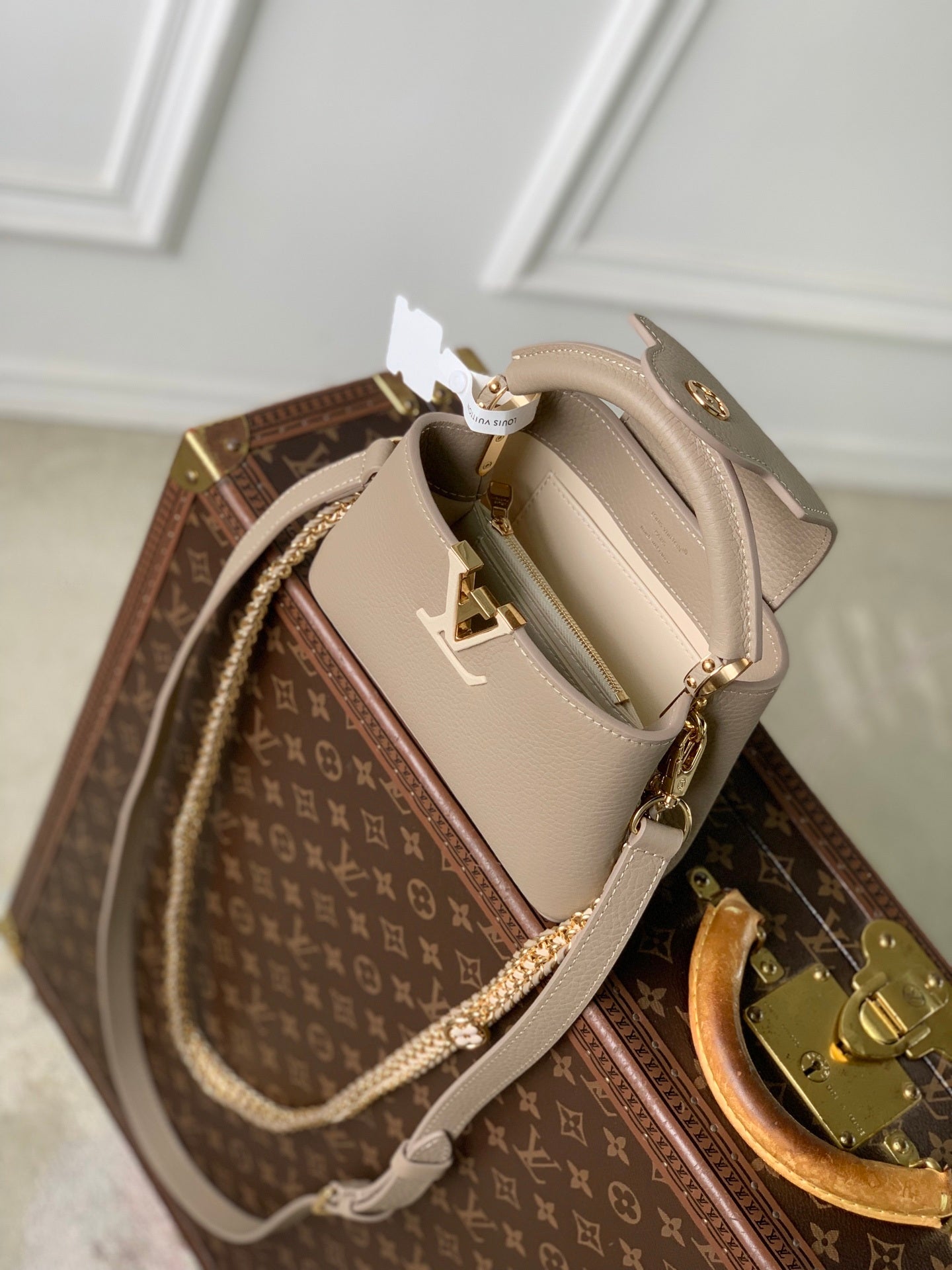 Louis Vuitton LV M29440 Capucines Mini Bag Galet Grey Taurillon leather - Default Title - View 10