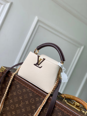 Louis Vuitton LV M29439 Capucines Mini Bag Cream/Burnt Mahogany - Default Title - View 1