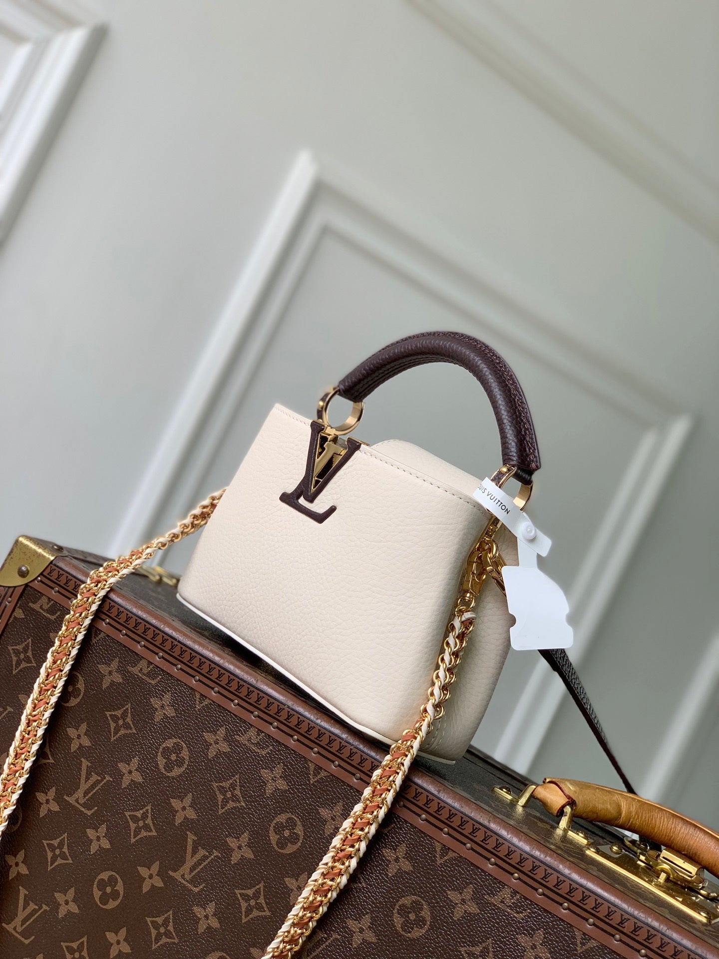 Louis Vuitton LV M29439 Capucines Mini Bag Cream/Burnt Mahogany - Default Title - View 2