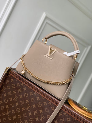 Louis Vuitton LV M29440 Capucines BB Bag Galet Grey Taurillon leather - Default Title - View 1