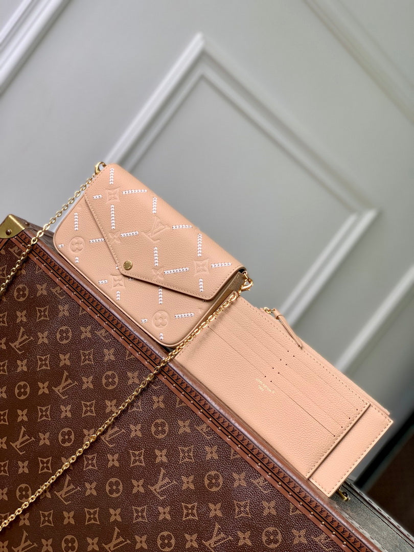 Louis Vuitton LV M29482 Pochette Félicie Bag Hazelnut Couture