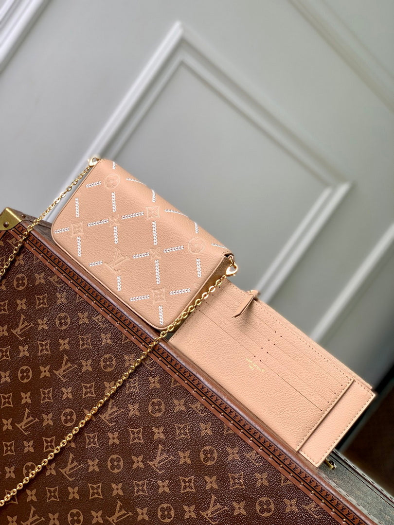 Louis Vuitton LV M29482 Pochette Félicie Bag Hazelnut Couture