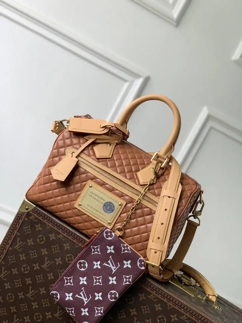 Louis Vuitton LV M2A408 Sac Speedy P9 Bandoulière 30 Réversible Purple & Brown