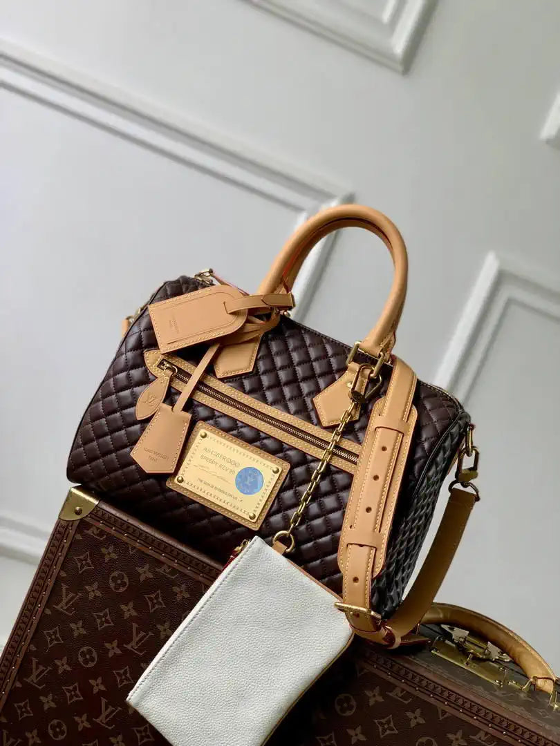 Louis Vuitton LV M2A408 Sac Speedy P9 Bandoulière 30 Réversible Dark Brown