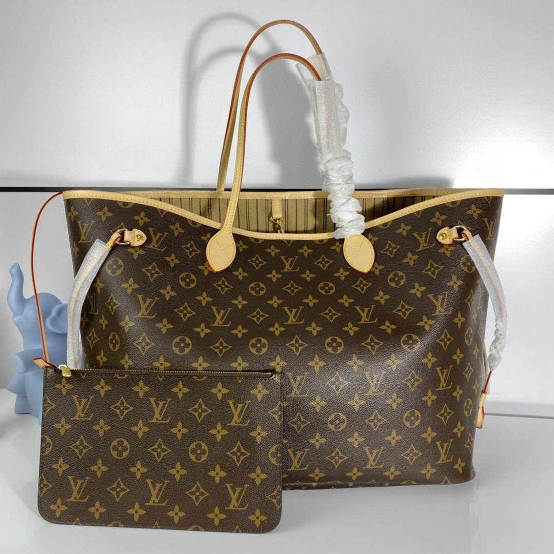 Louis Vuitton LV M40990 Neverfull GM Bag Beige