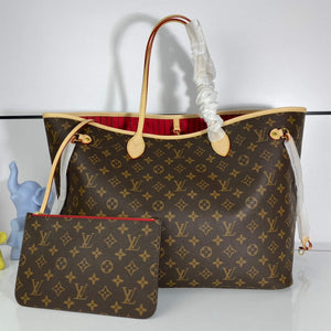 Louis Vuitton LV M40991 Neverfull GM Monogram Canvas Red - Default Title - View 1