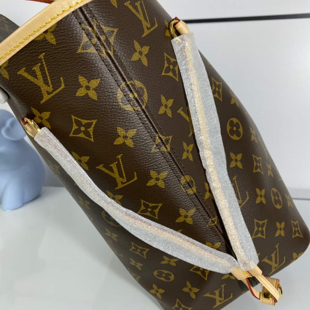 Louis Vuitton LV M40995 Neverfull MM Monogram?Canvas Beige - Default Title - View 4