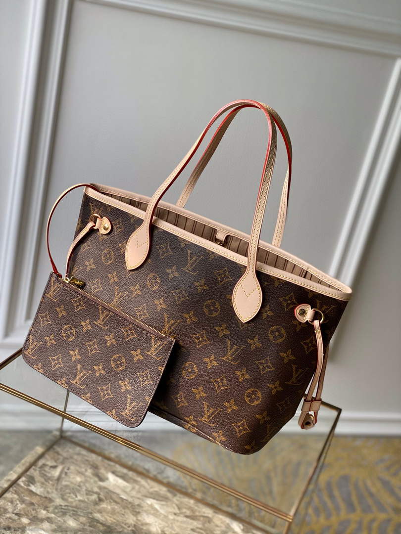 Louis Vuitton LV M41000 Neverfull PM Monogram Canvas Beige - Default Title - View 1