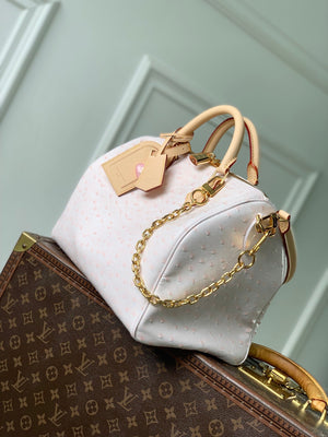 Louis Vuitton LV M41112 Speedy Soft 30 Boho Bag Pink/Ostrich Pattern - Default Title - View 2