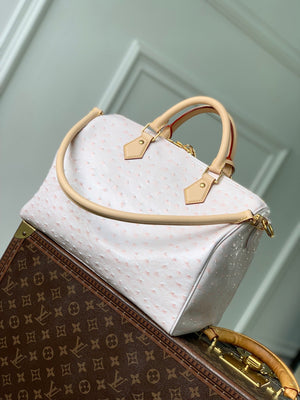 Louis Vuitton LV M41112 Speedy Soft 30 Boho Bag Pink/Ostrich Pattern - Default Title - View 3