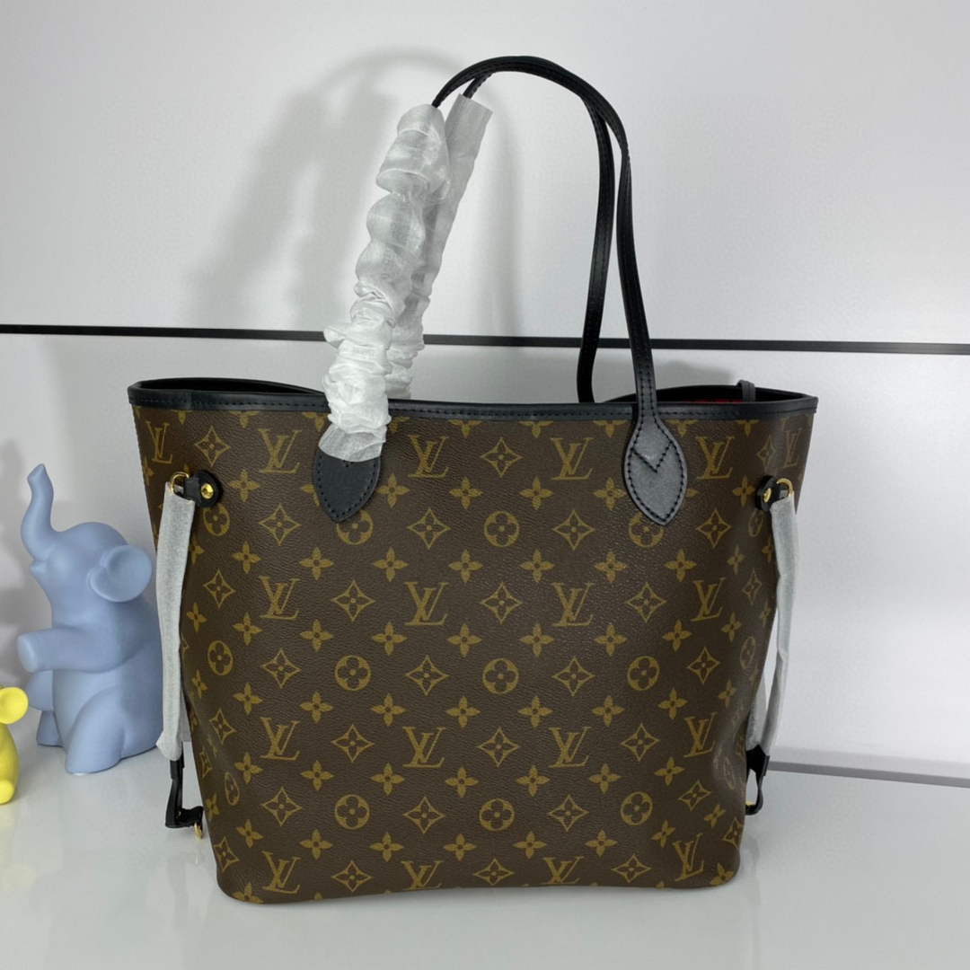 Louis Vuitton LV M41176 Neverfull MM Monogram?Canvas Black - Default Title - View 2