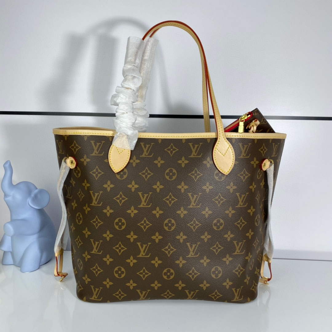 Louis Vuitton LV M41177 Neverfull MM Monogram?Canvas Cerise Red - Default Title - View 2