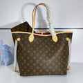 Louis Vuitton LV M41178 Neverfull MM Monogram?Canvas Pivoine Pink