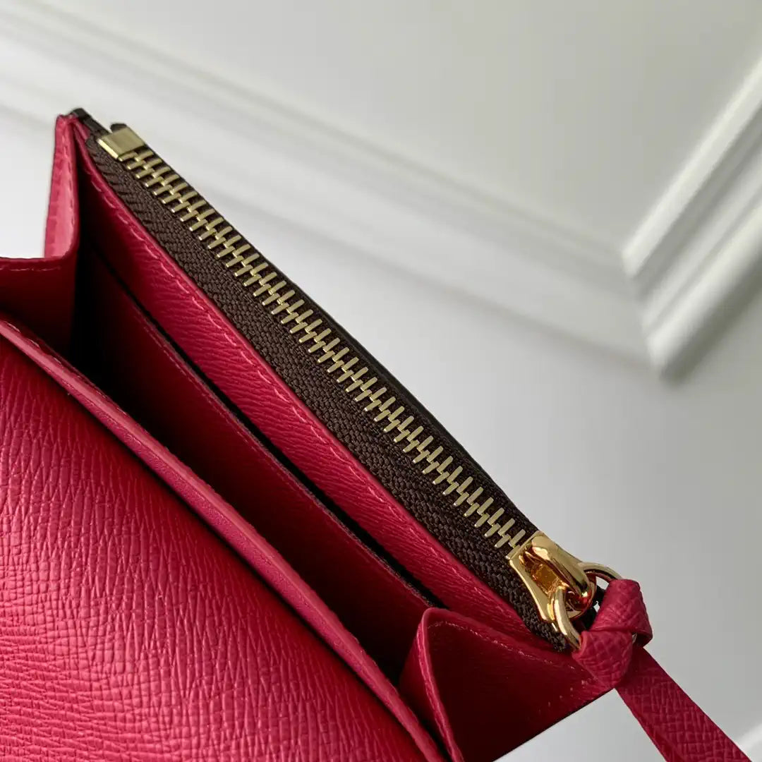 Louis Vuitton LV M41939 Rosalie Coin Purse Gold Rose Red